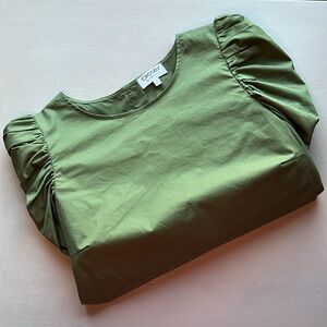 CROSBY by Mollie Burch Green Puff Sleeve Top